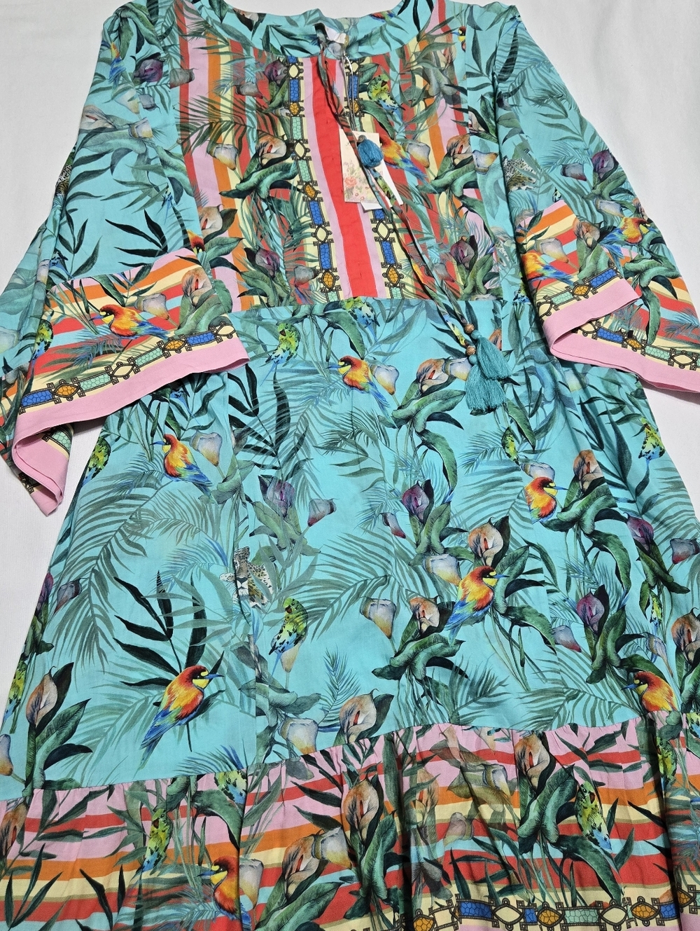 NWT Johnny Was Women's Taina Short Coverup Dress Tropical Mullticolor sz 1X